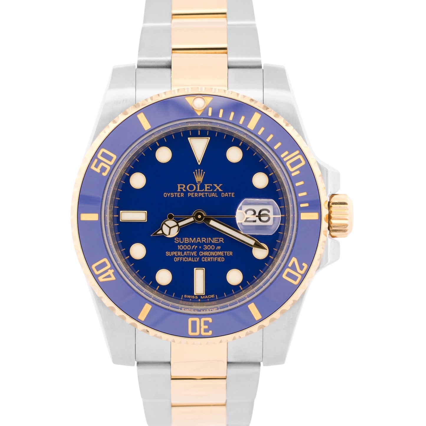 Rolex Submariner Date 116613 LB Flat Blue 18K Gold Steel Ceramic 40mm Watch