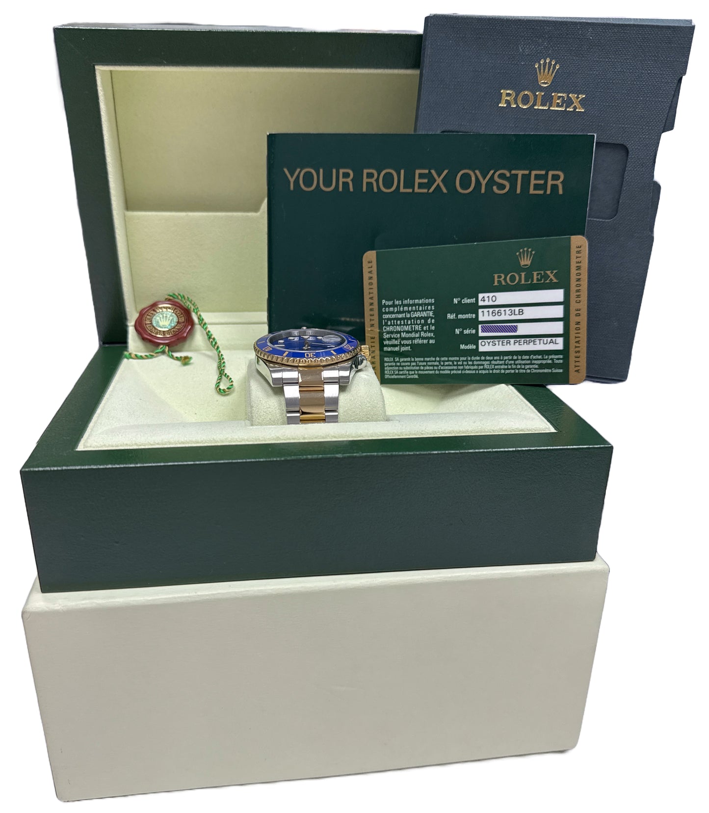 MINT PAPERS Rolex Submariner Date Two-Tone 18K Gold FLAT BLUE 40mm 116613 LB BOX