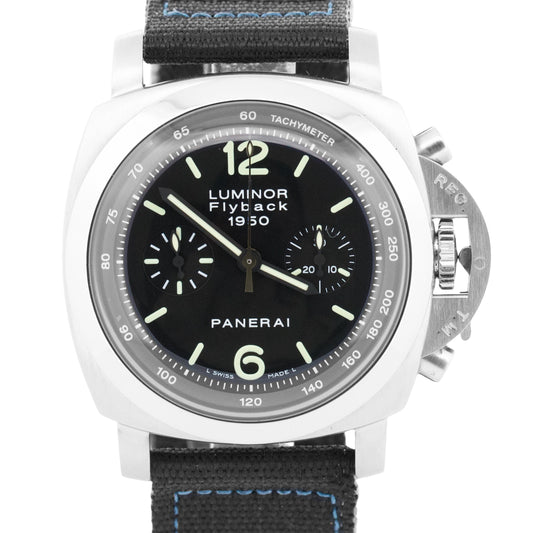 2006 PAPERS Panerai Luminor Flyback 1950 PAM212 BLACK Steel 44mm PAM00212 BOX