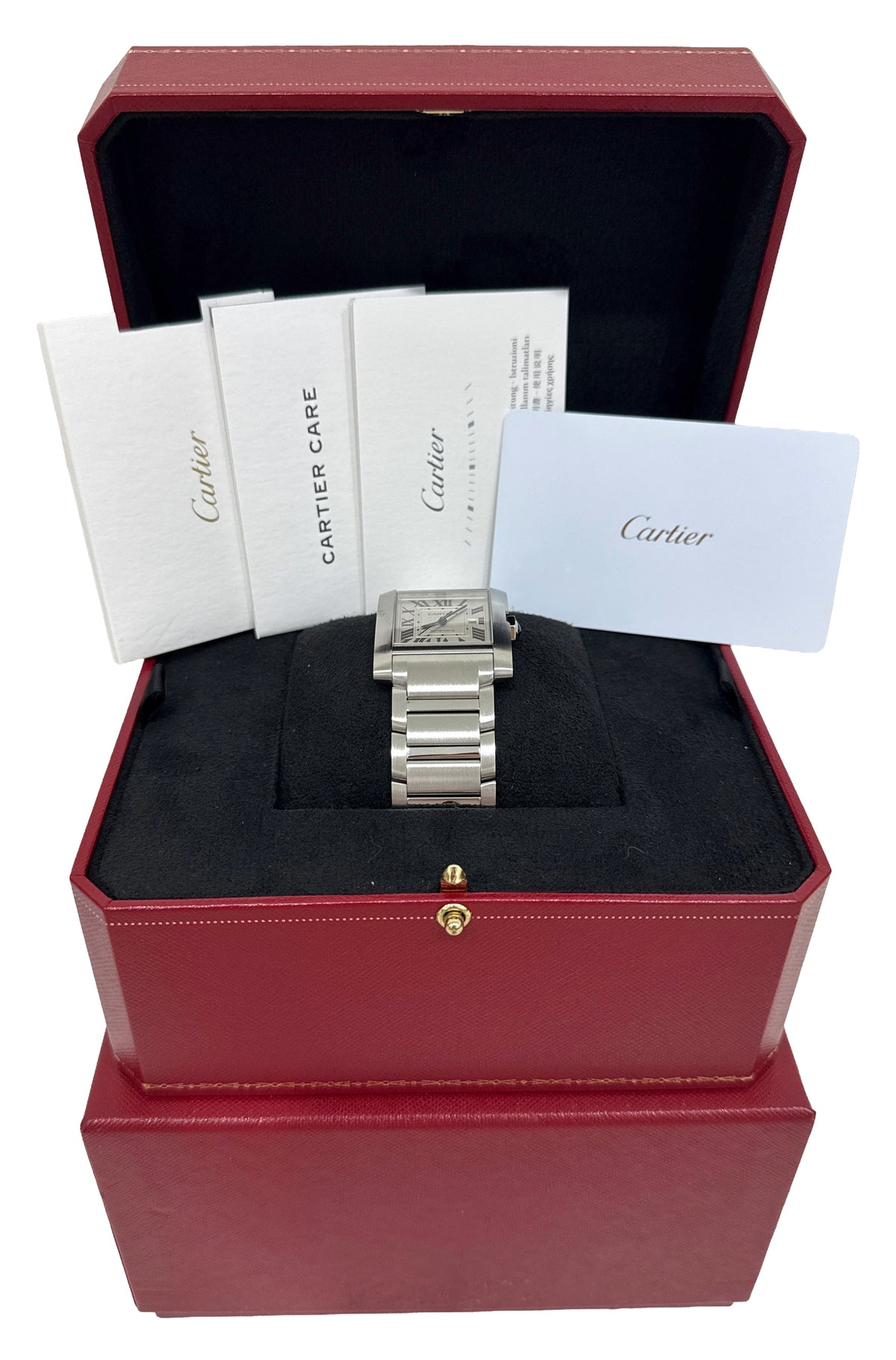 2023 Cartier Tank Francaise WSTA0067 4469 30mm Silver Steel Automatic Box Papers