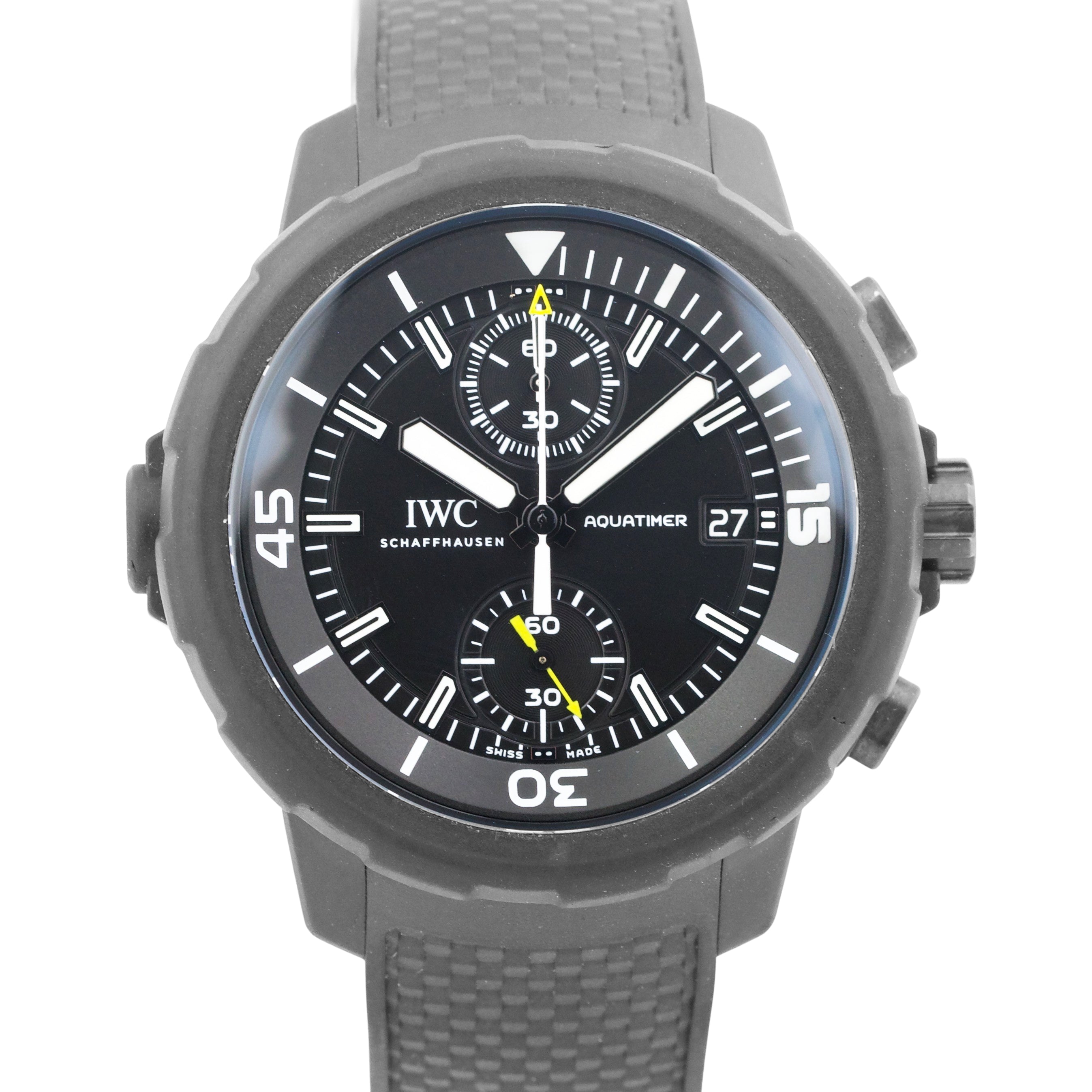 IWC Aquatimer Chronograph Galapagos Island 45mm BLACK Steel Rubber IW3 CollectorsWatches