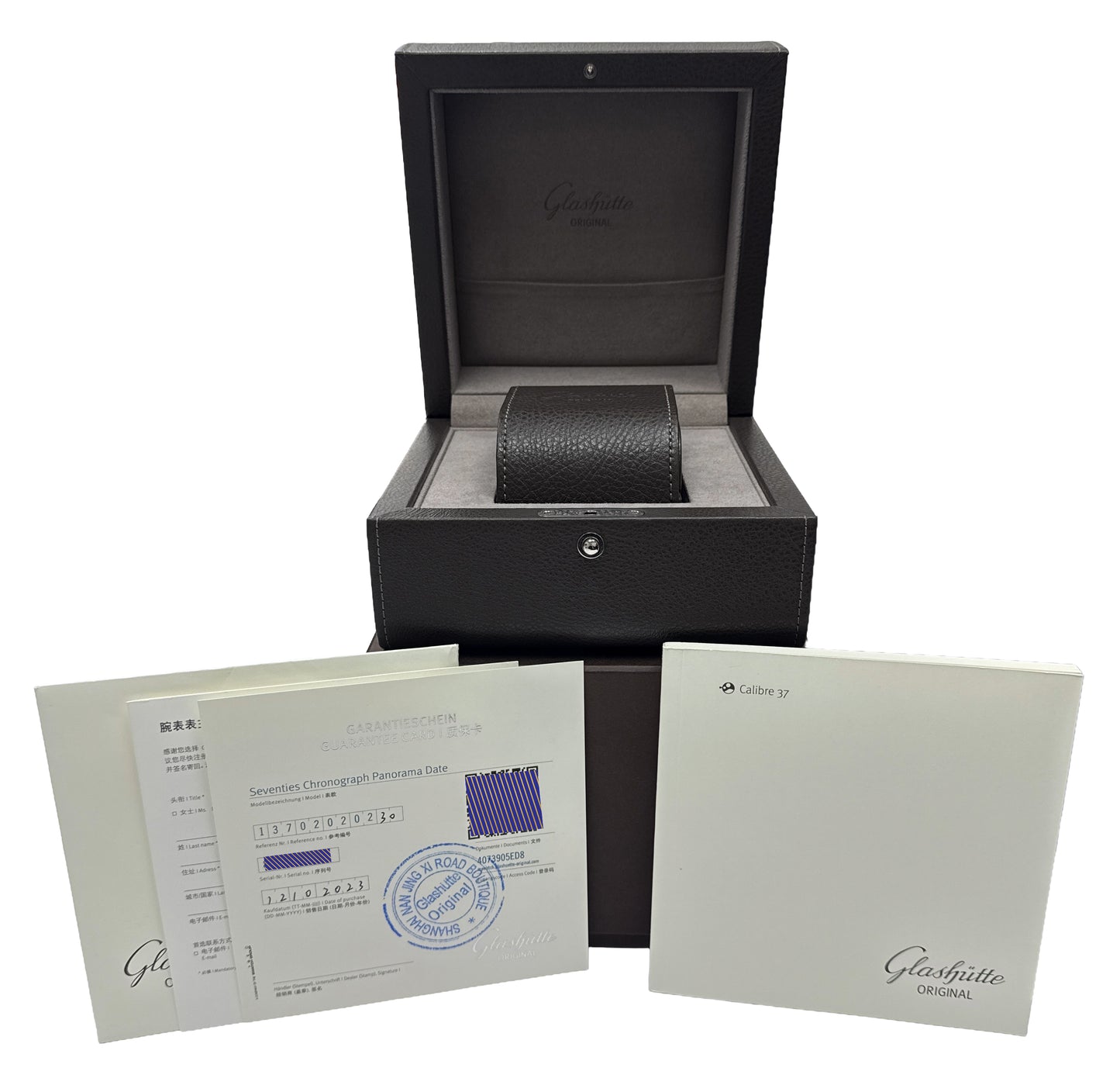 2023 PAPERS Glashutte Seventies Chrono Panorama SILVER 40mm 1-37-02-02-02-30 BOX