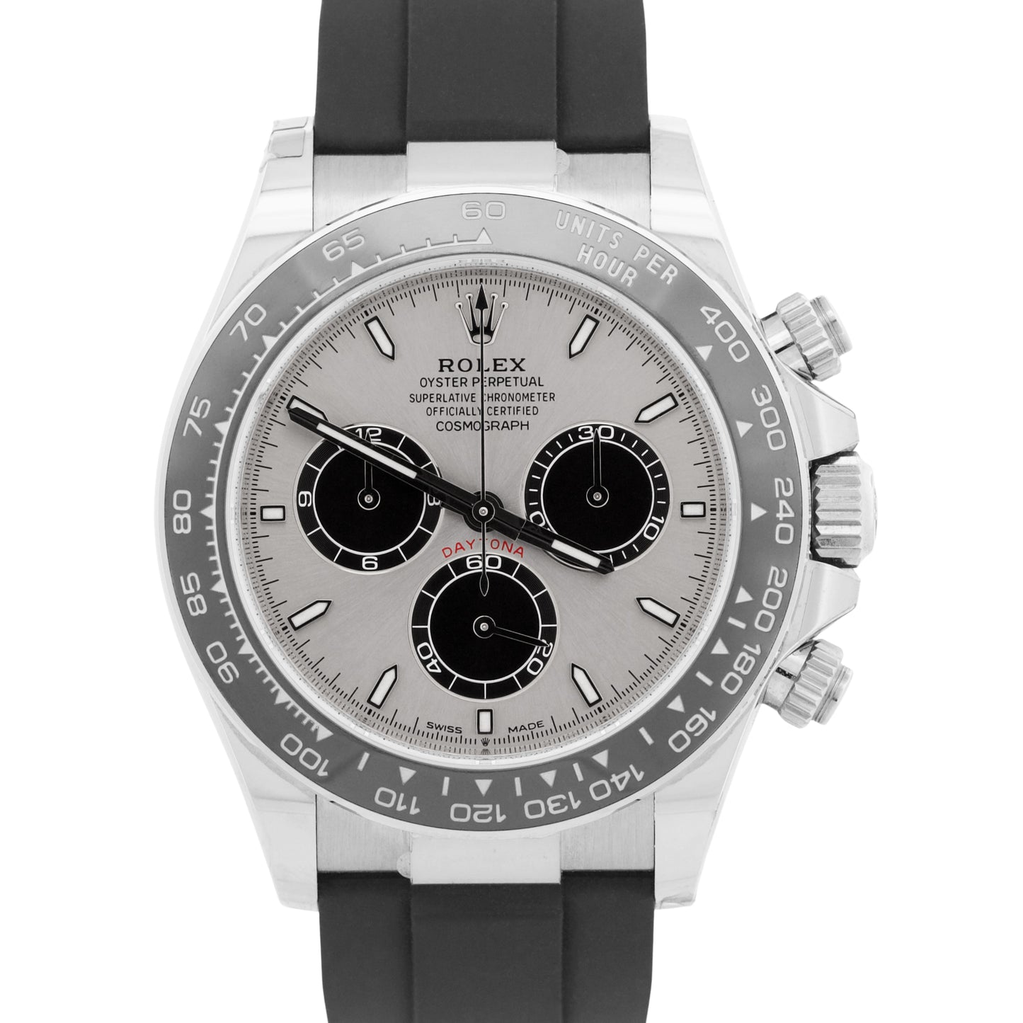 2025 Rolex Daytona 126519LN Ghost Silver 18K Gold Oysterflex 40mm Box Papers