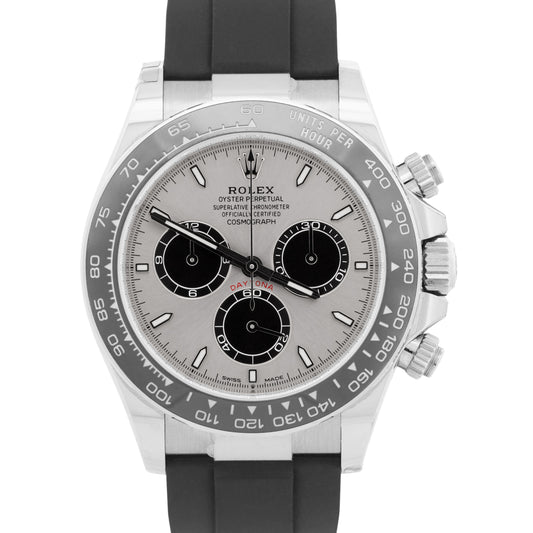 2025 Rolex Daytona 126519LN Ghost Silver 18K Gold Oysterflex 40mm Box Papers