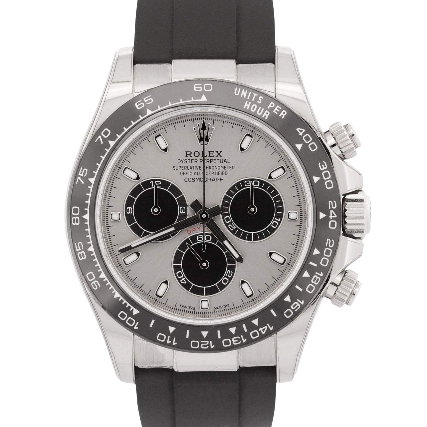 2019 PAPERS Rolex Daytona SILVER GHOST 18K Gold Oysterflex 40mm 116519 LN BOX