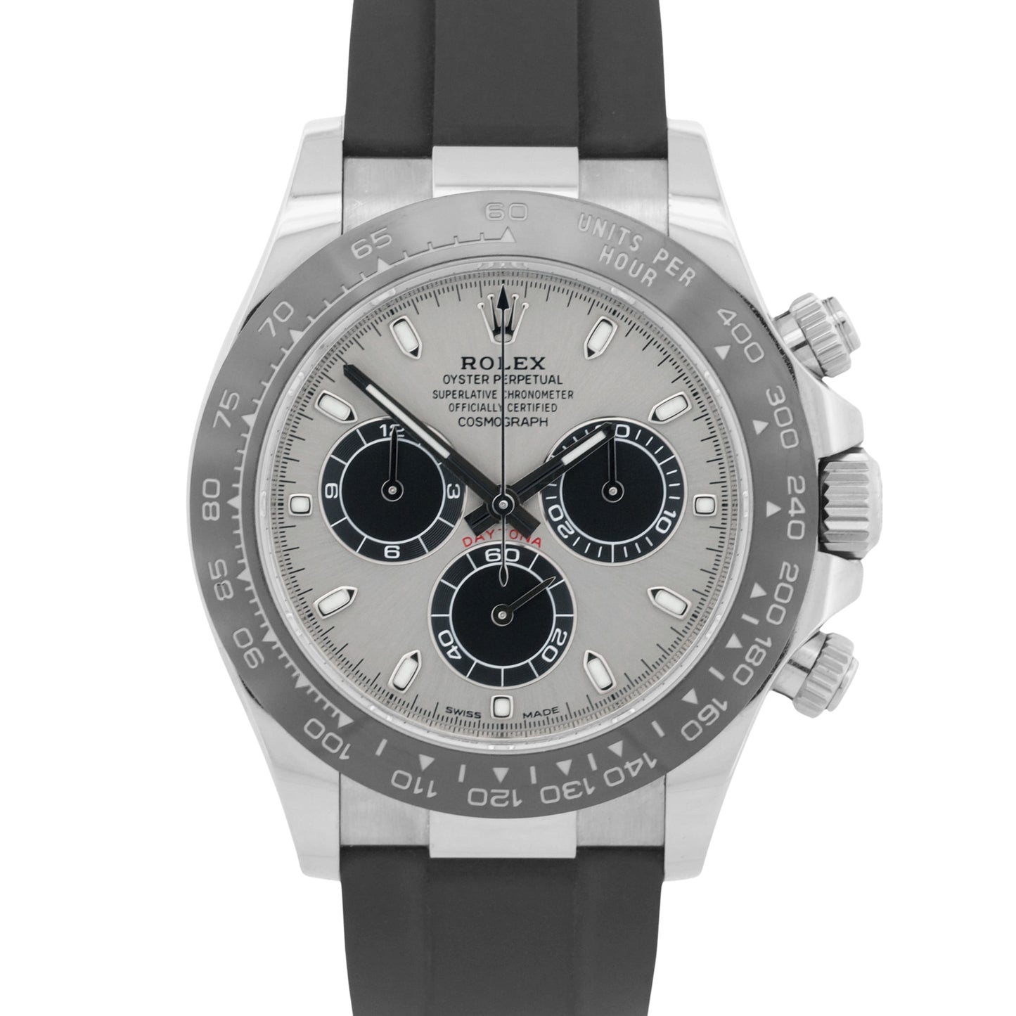 2020 PAPERS Rolex Daytona SILVER GHOST 18K Gold Oysterflex 40mm 116519 LN BOX