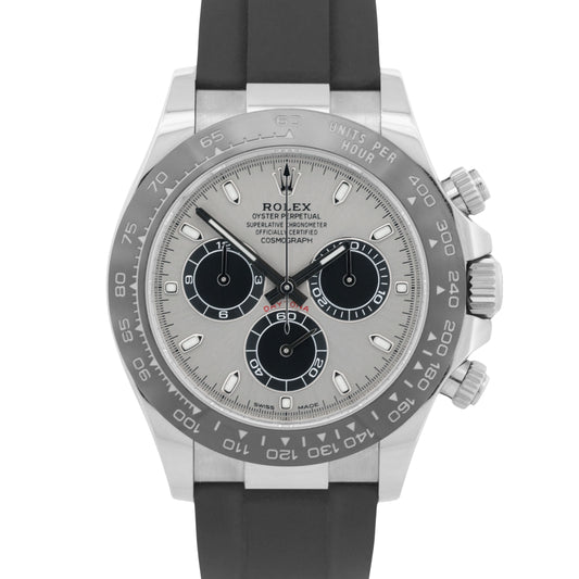 2020 PAPERS Rolex Daytona SILVER GHOST 18K Gold Oysterflex 40mm 116519 LN BOX