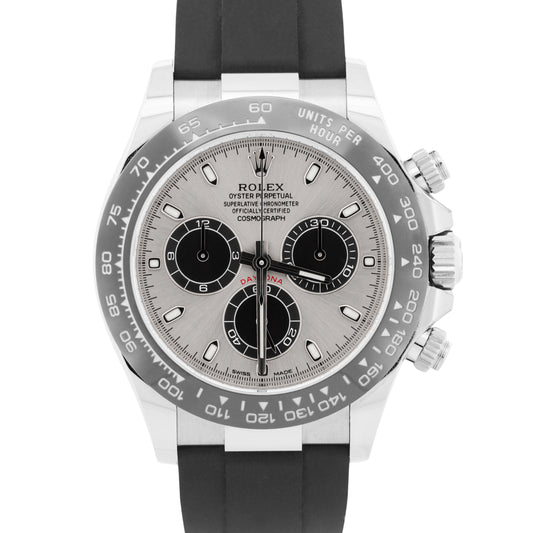 2023 PAPERS Rolex Daytona SILVER GHOST 18K Gold Oysterflex 40mm 116519 LN BOX