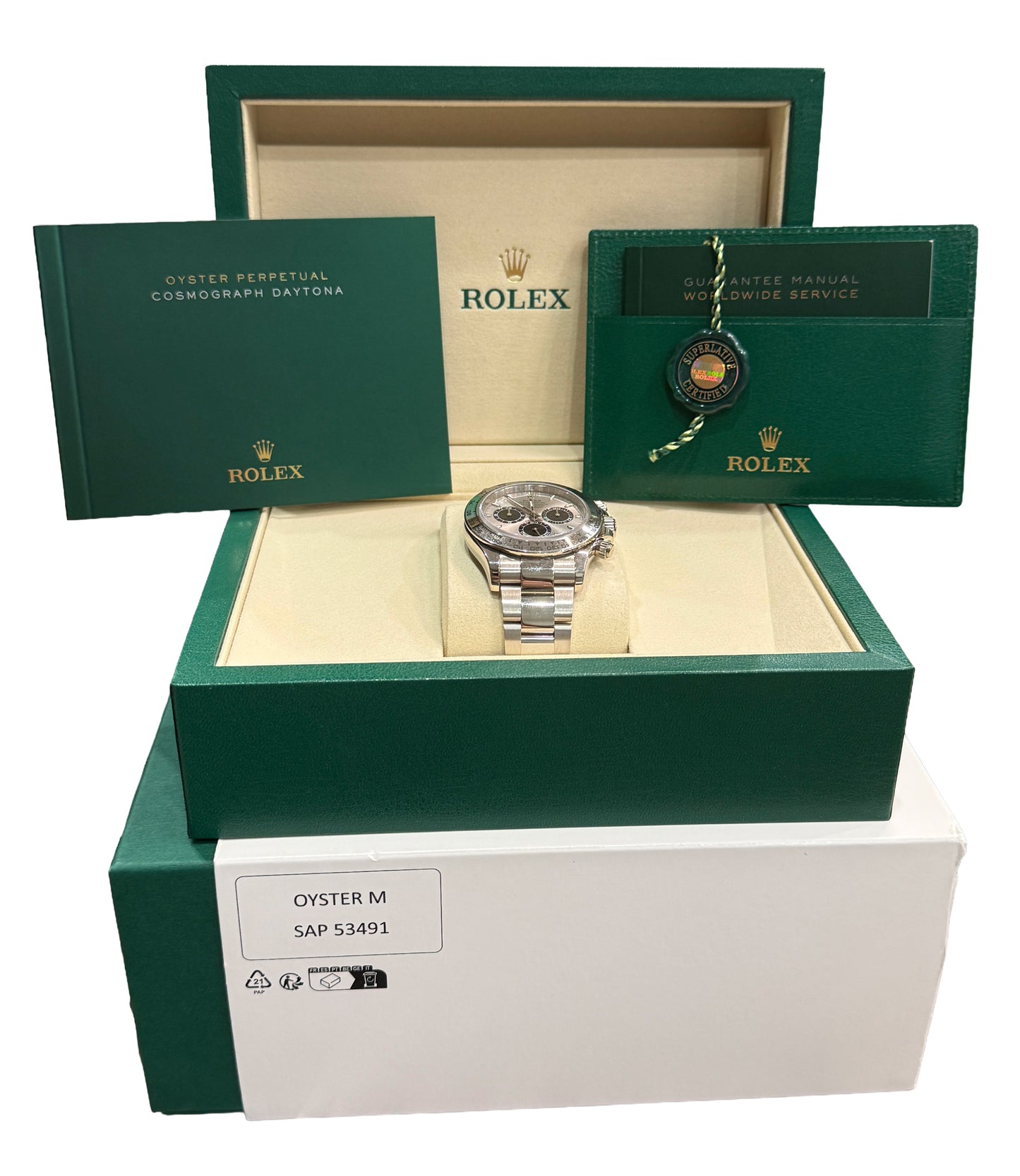 2025 Rolex Daytona Cosmograph GHOST SILVER 40mm 18K White Gold Watch 126509 BOX