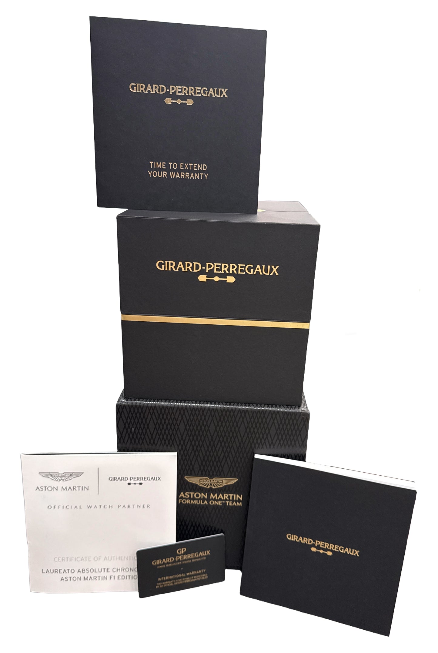PAPERS Girard Perregaux Laureato Absolute ASTON MARTIN F1 81060-41-3071-1CX BOX