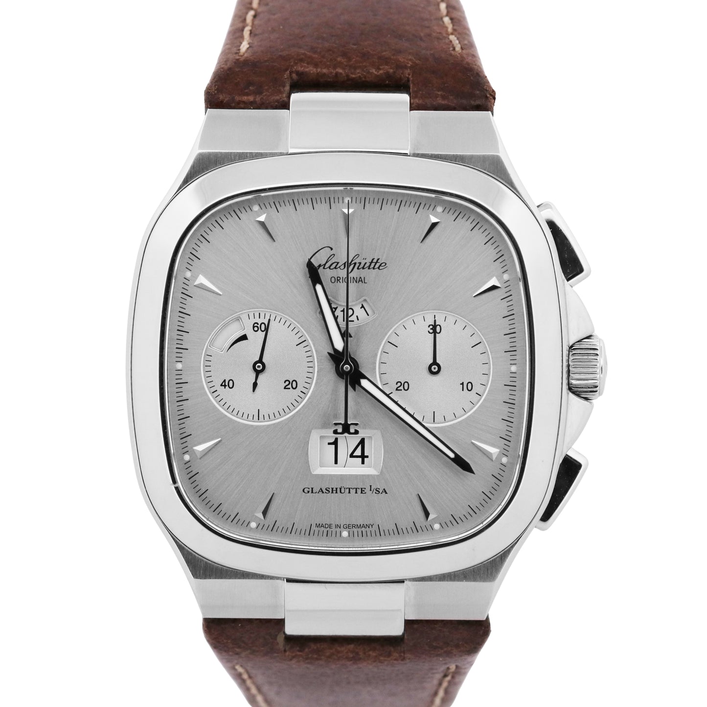 2023 PAPERS Glashutte Seventies Chrono Panorama SILVER 40mm 1-37-02-02-02-30 BOX
