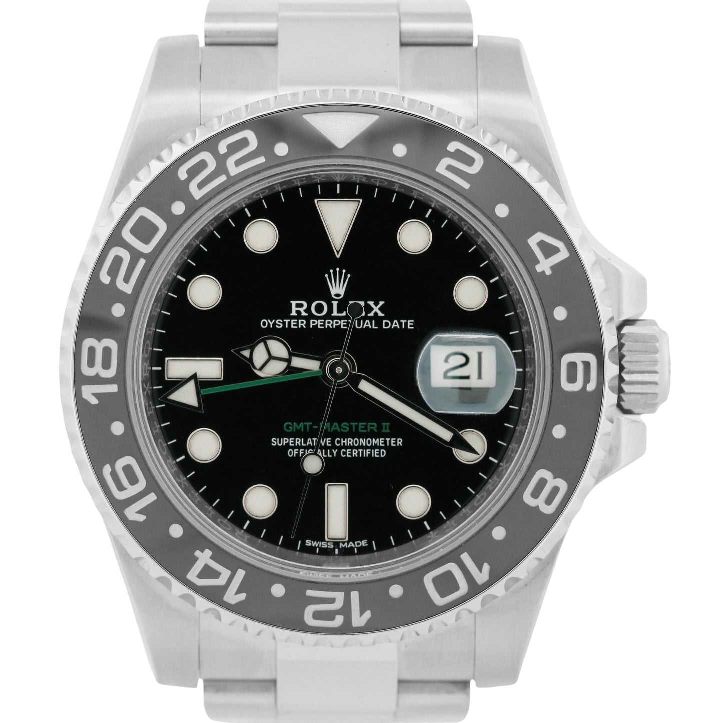 PAPERS Rolex GMT-Master II BLACK Green Stainless Ceramic 40mm 116710 LN BOX