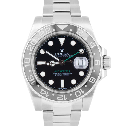 MINT Rolex GMT-Master II Black Ceramic 40mm Stainless Steel Watch 116710 LN
