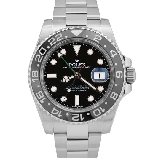Rolex GMT-Master II Black Green 40mm RANDOM SERIAL Steel Ceramic 116710 LN Watch