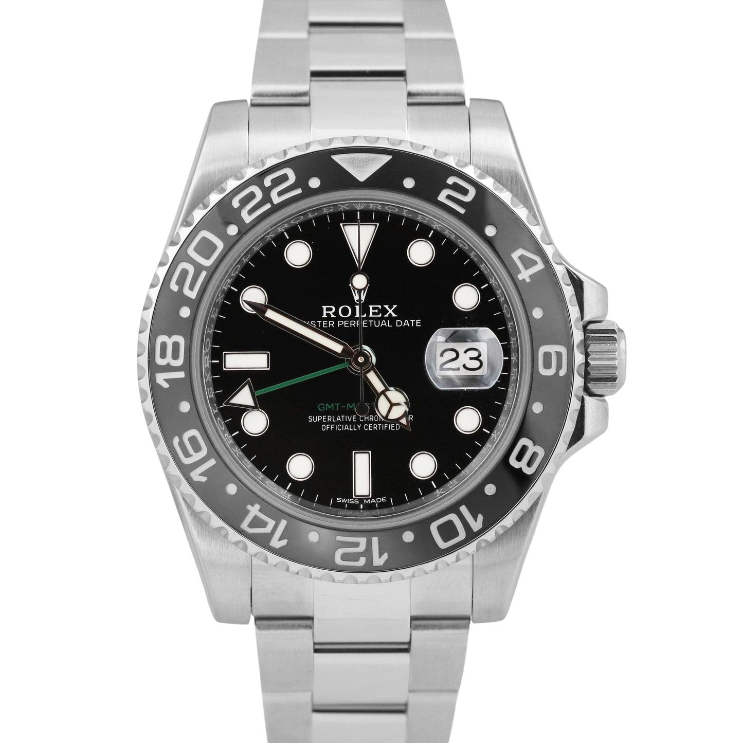 MINT PAPERS Rolex GMT-Master II BLACK Green Stainless Steel 40mm 116710 LN BOX