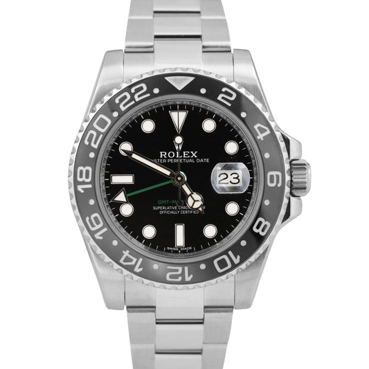MINT PAPERS Rolex GMT-Master II BLACK Green Stainless Steel 40mm 116710 LN BOX