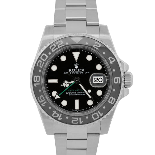 PAPERS Rolex GMT-Master II BLACK Green Stainless Ceramic 40mm 116710 LN BOX