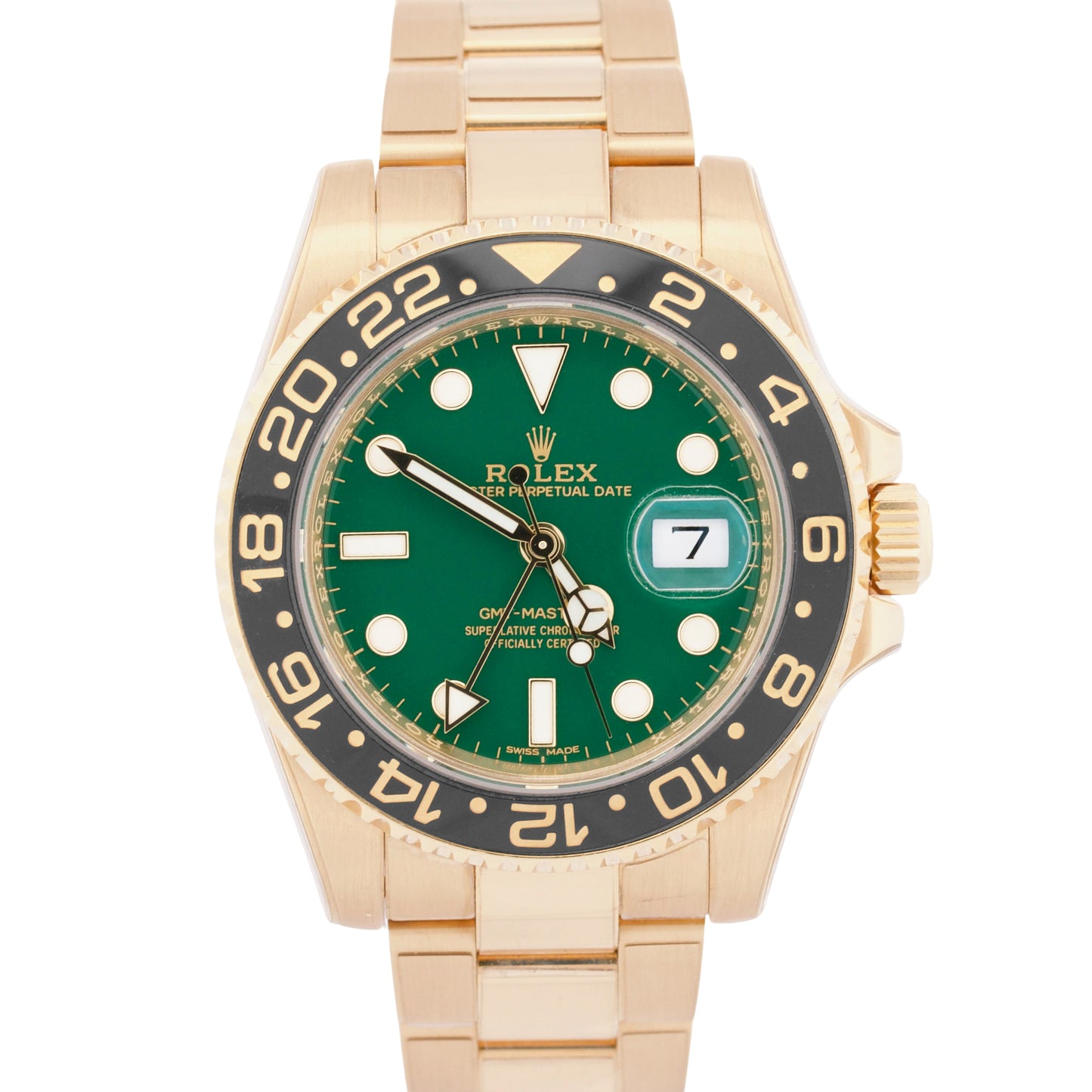 2025 RSC PAPERS Rolex GMT-Master II GREEN 18K Yellow Gold 40mm 116718 Watch BOX