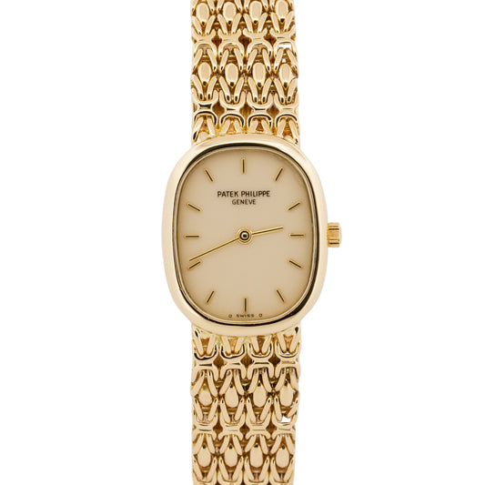 PAPERS Patek Philippe Golden Ellipse 19.5mm IVORY 18K Gold 4764/1J-055 BOX