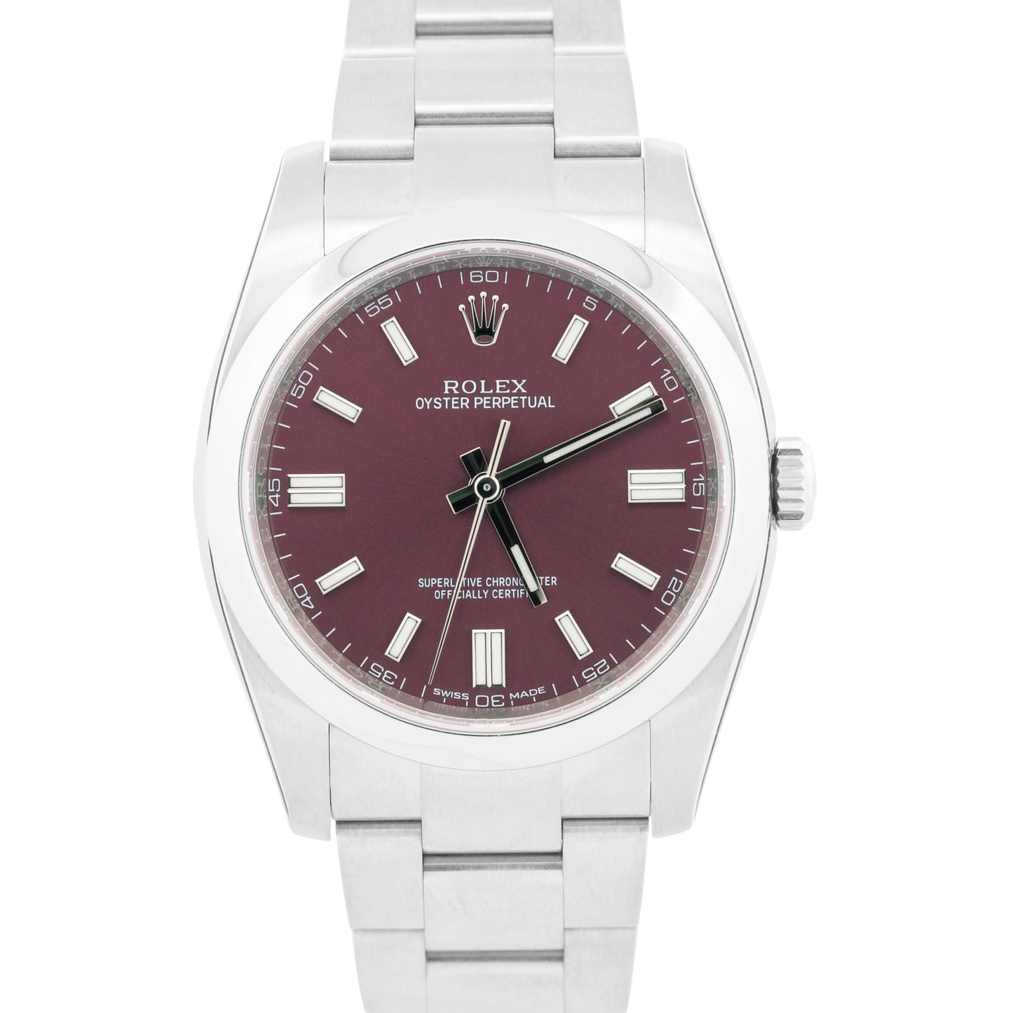 NOS STICKERED 2018 PAPERS Rolex Oyster Perpetual 36mm GRAPE Steel 116000 BOX