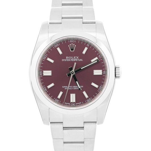NOS STICKERED 2018 PAPERS Rolex Oyster Perpetual 36mm GRAPE Steel 116000 BOX
