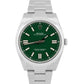 STICKERED 2024 PAPERS Rolex Oyster Perpetual 41 GREEN Steel 41mm 124300 BOX