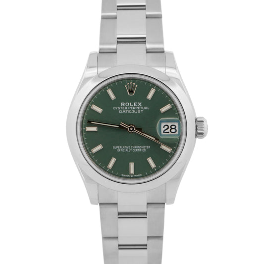 2022 Rolex DateJust 278240 Mint Green Stainless Steel Oyster 31mm Box Papers