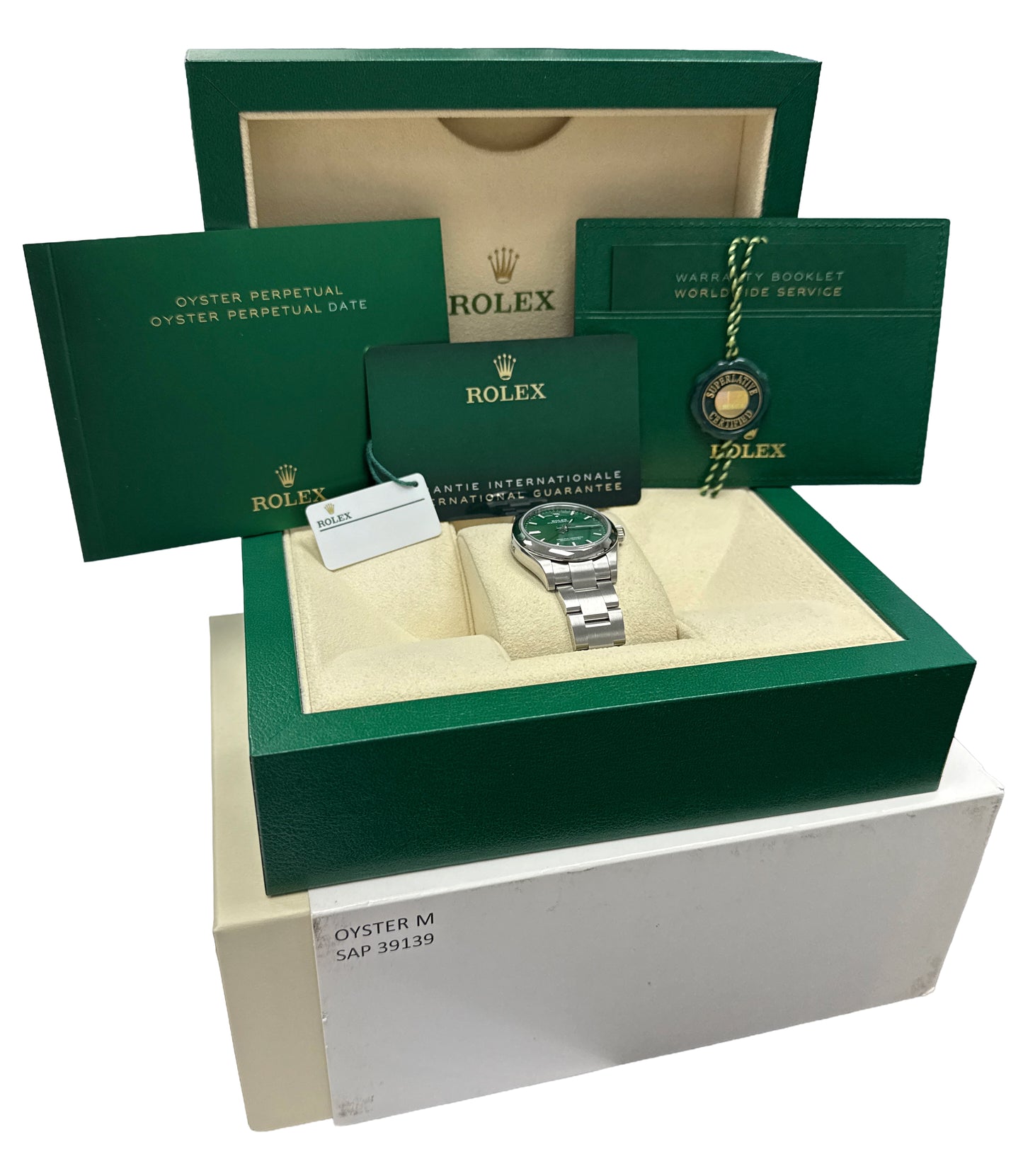 BRAND NEW 2024 PAPERS Rolex Oyster Perpetual GREEN Steel 31mm 277200 Watch BOX