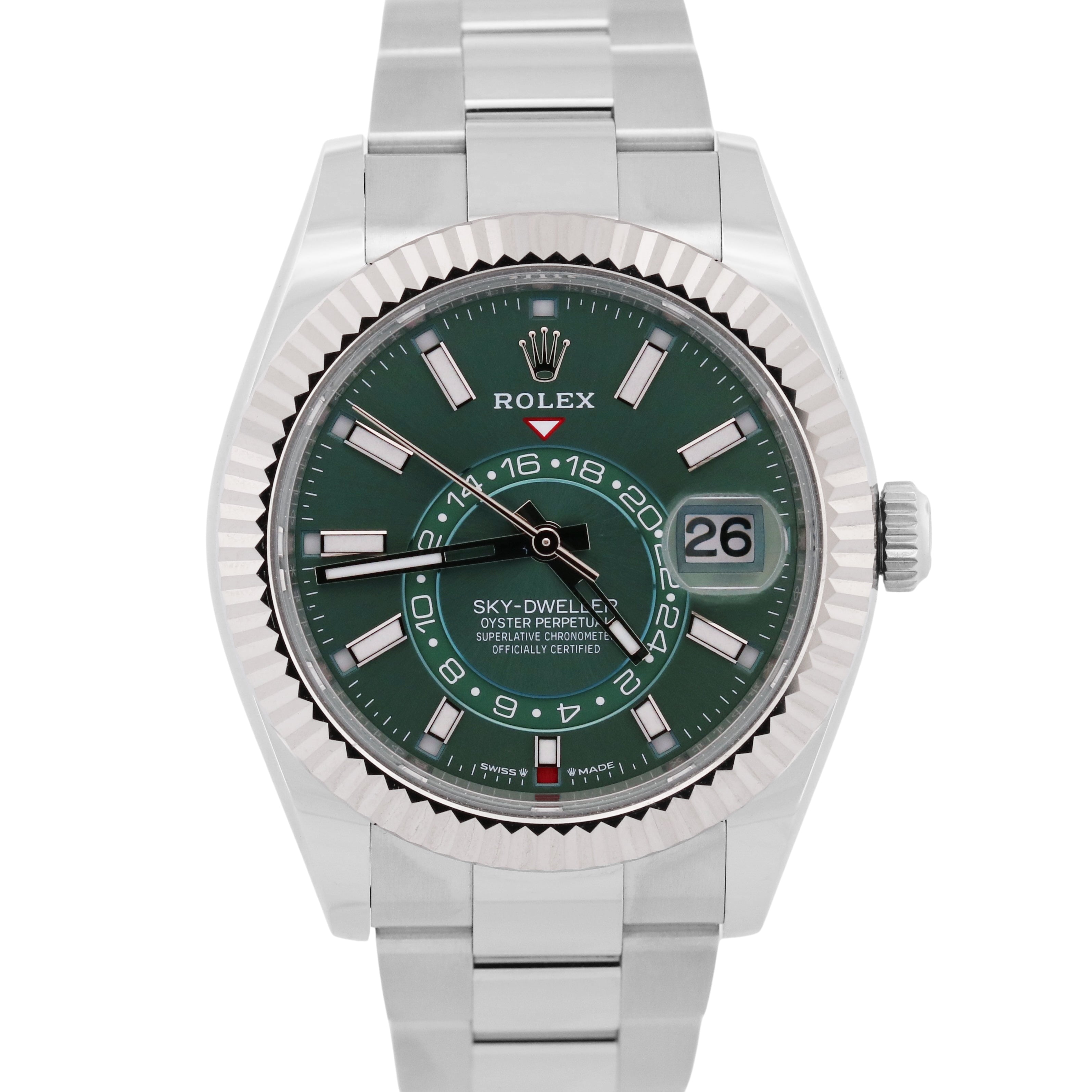 skygrayです 2026 PAPERS Rolex Sky-Dweller MINT GREEN 42mm OYSTER 18K Steel