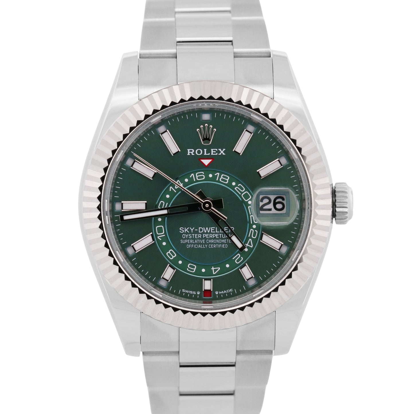2026 PAPERS Rolex Sky-Dweller MINT GREEN 42mm OYSTER 18K Steel 336934 Watch BOX