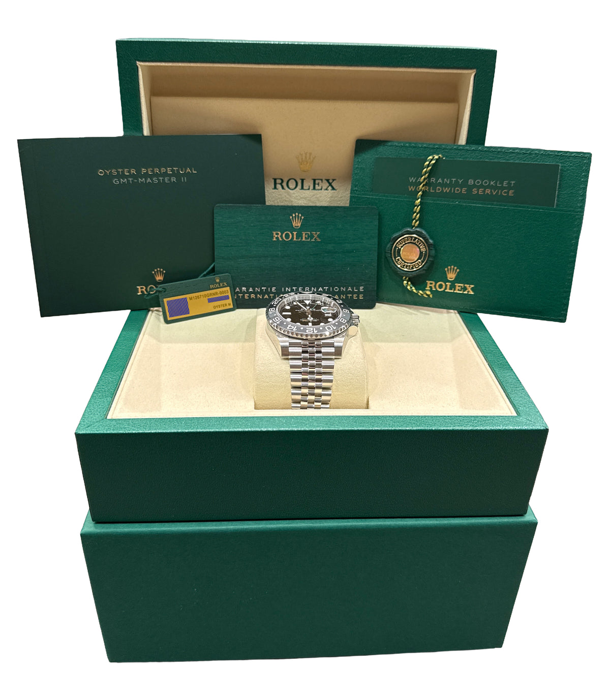New 2026 Rolex GMT-Master II 126710 GRNR Bruce Wayne Black Steel 40mm Box Papers