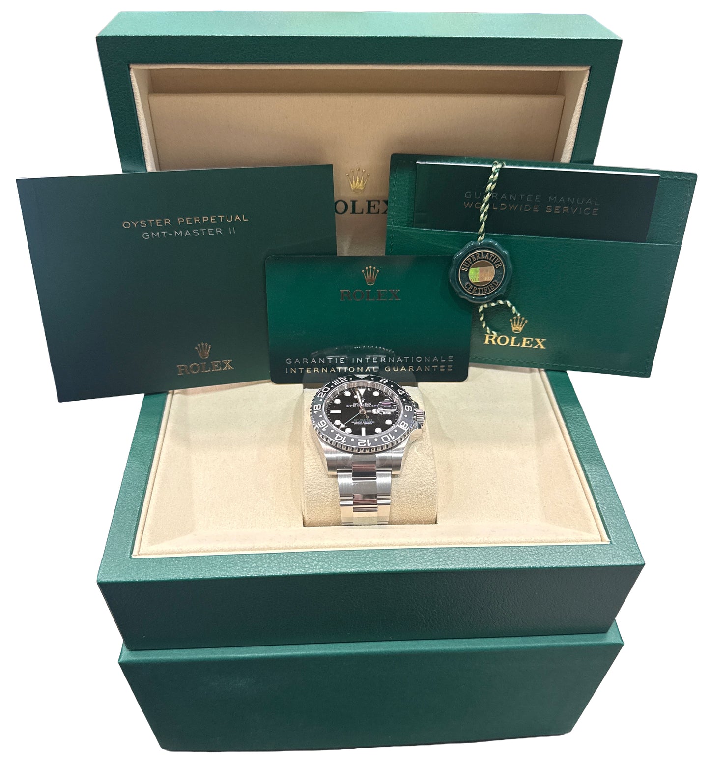 NEW 2026 PAPERS Rolex GMT-Master II BRUCE WAYNE Ceramic OYSTER 126710 GRNR BOX