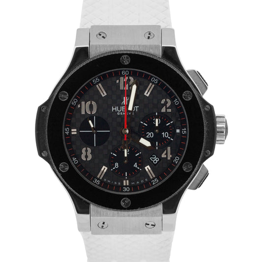 Hublot Big Bang Carbon Steel Ceramic BLACK 44mm White Rubber 301.SB.131.RX
