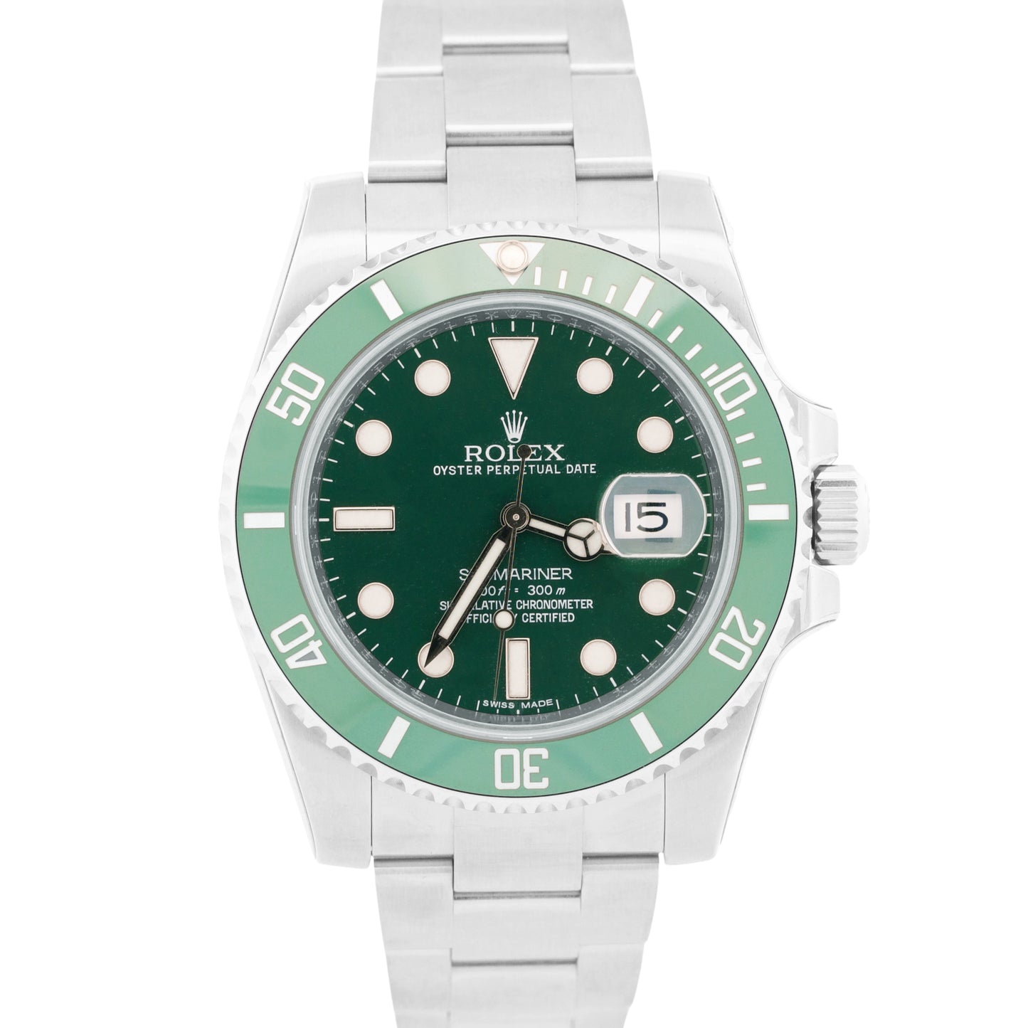 NOS STICKERED PAPERS Rolex Submariner Date HULK Green Steel 40mm 116610 LV BOX