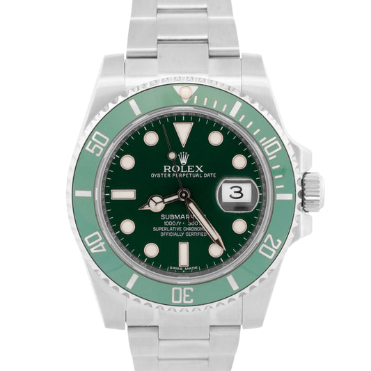UNWORN 2016 PAPERS Rolex Submariner HULK Ceramic Steel GREEN 40mm 116610 LV BOX