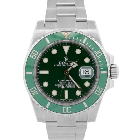 2019 Rolex Submariner Date 116610 LV Hulk Green Stainless Steel 40mm Box Papers