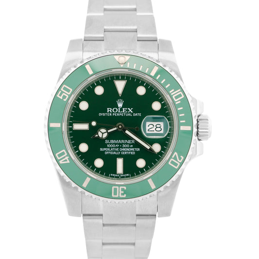 MINT PAPERS Rolex Submariner Date HULK Green Stainless Steel 40mm 116610 LV BOX