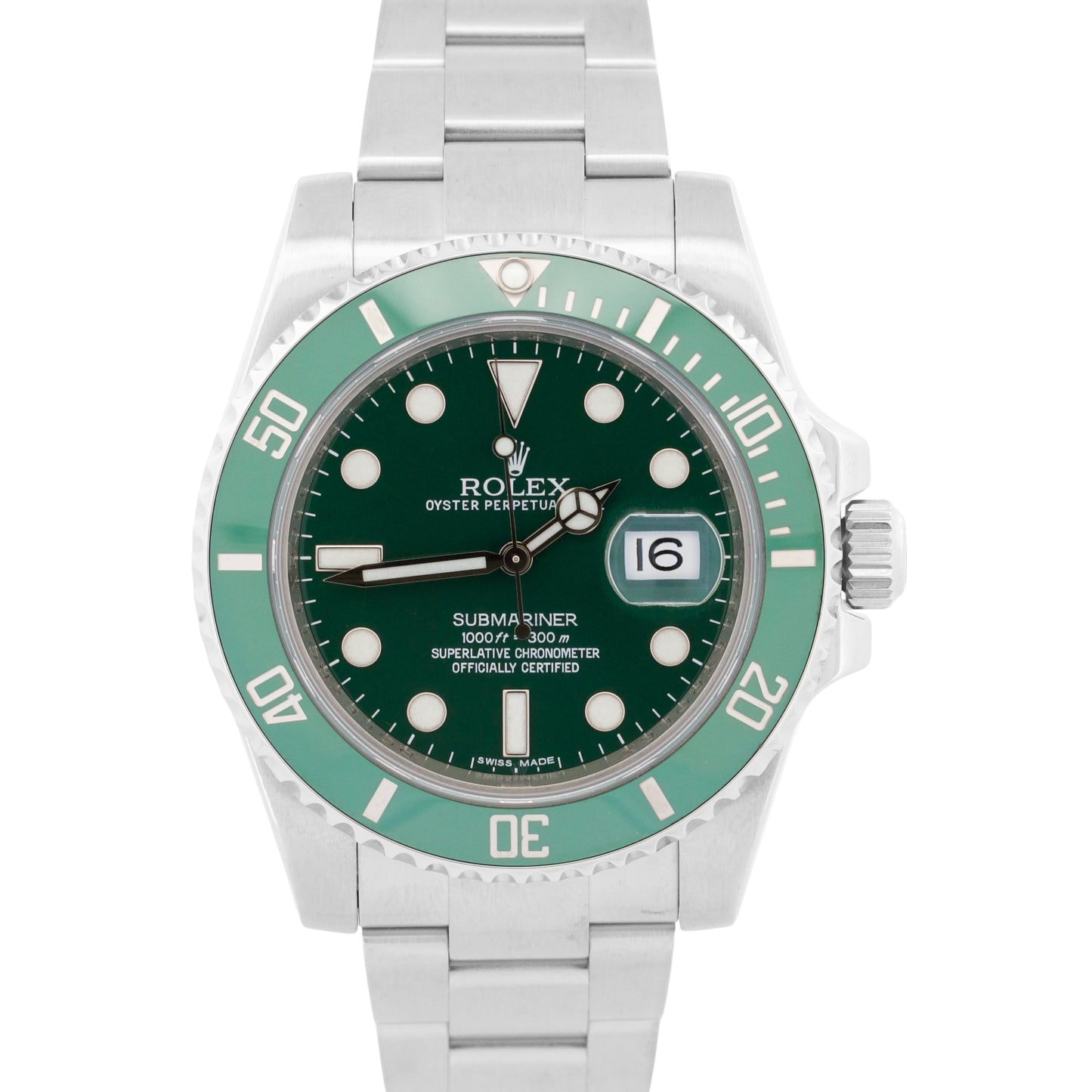2010 PAPERS Rolex Submariner Date HULK Ceramic Steel GREEN 40mm 116610 LV BOX