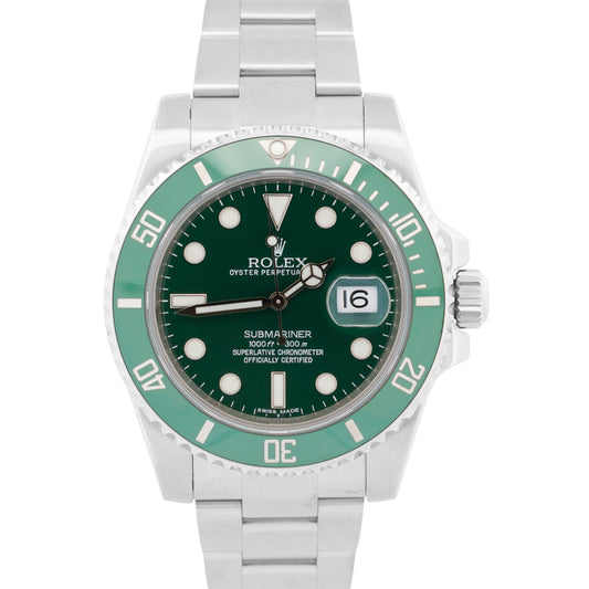 2010 PAPERS Rolex Submariner Date HULK Ceramic Steel GREEN 40mm 116610 LV BOX