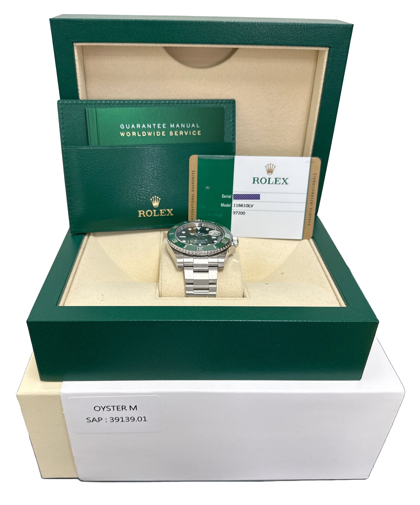 MINT PAPERS Rolex Submariner Date HULK Green Stainless Steel 40mm 116610 LV BOX