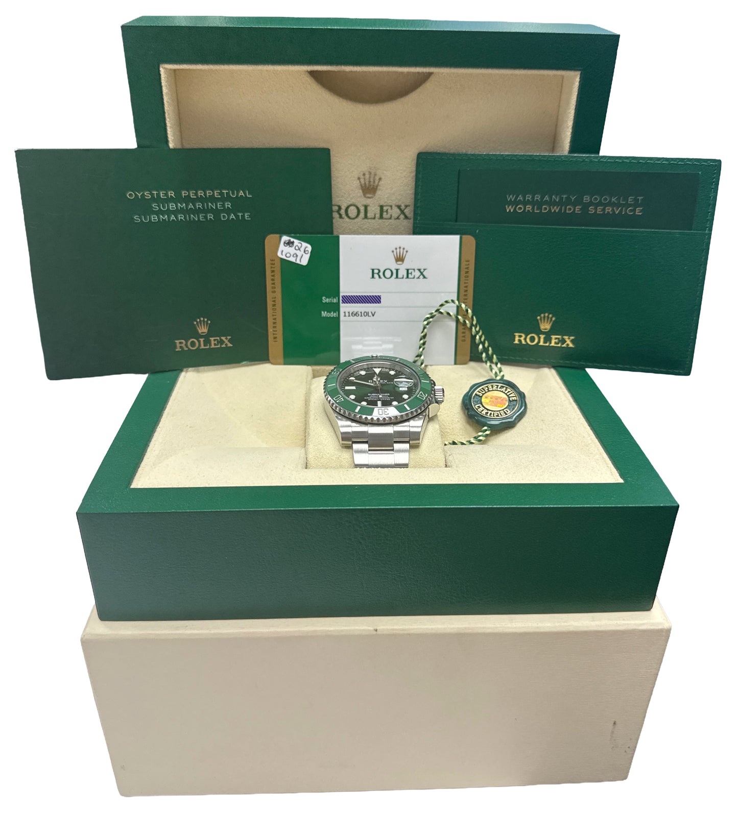 UNPOLISHED 2019 PAPERS Rolex Submariner HULK Ceramic Green 40mm 116610 LV BOX
