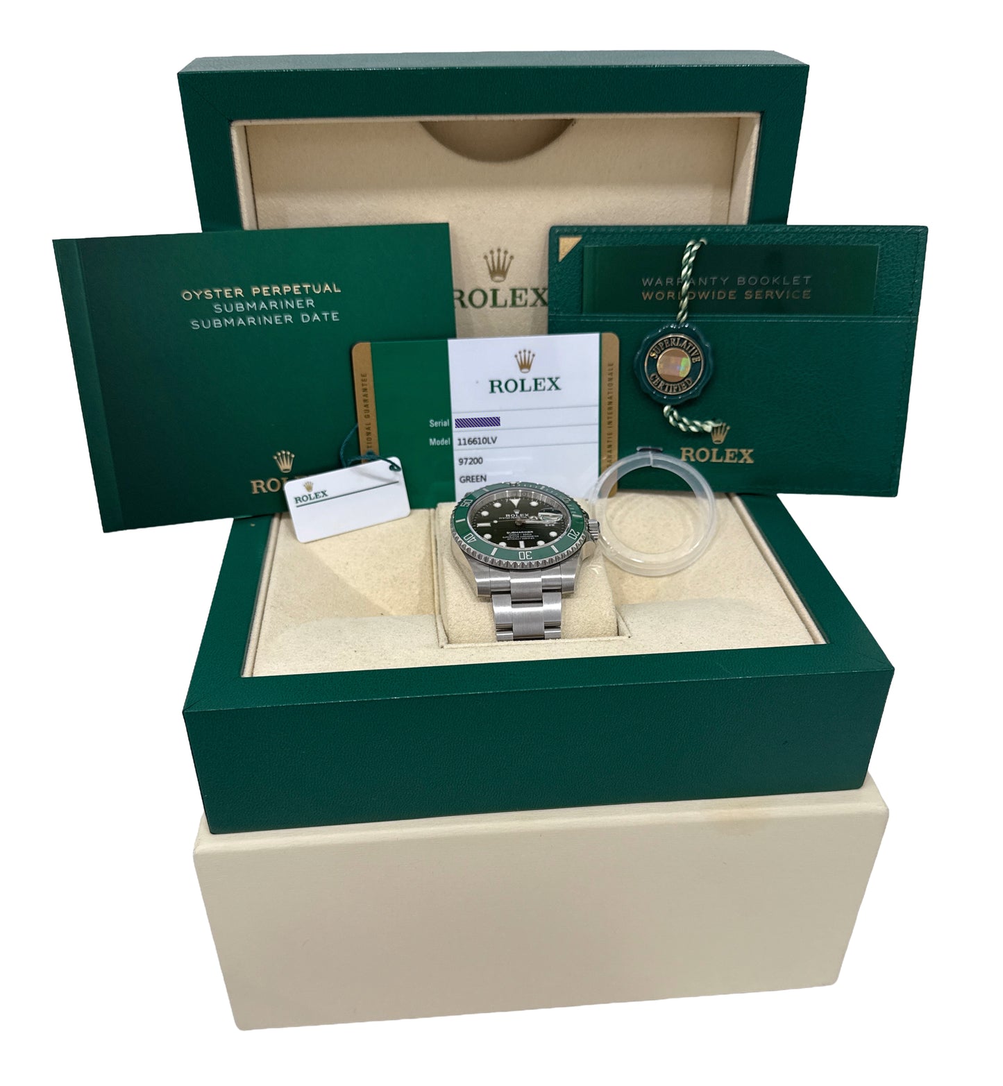 NEW 2019 PAPERS Rolex Submariner HULK Ceramic Steel Green NOS 40mm 116610 LV BOX