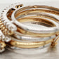 Vintage 0.70ctw Diamond Bypass Ring Stack of 5 - 14k Yellow & White Gold Bands