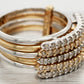 Vintage 0.70ctw Diamond Bypass Ring Stack of 5 - 14k Yellow & White Gold Bands