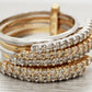 Vintage 0.70ctw Diamond Bypass Ring Stack of 5 - 14k Yellow & White Gold Bands