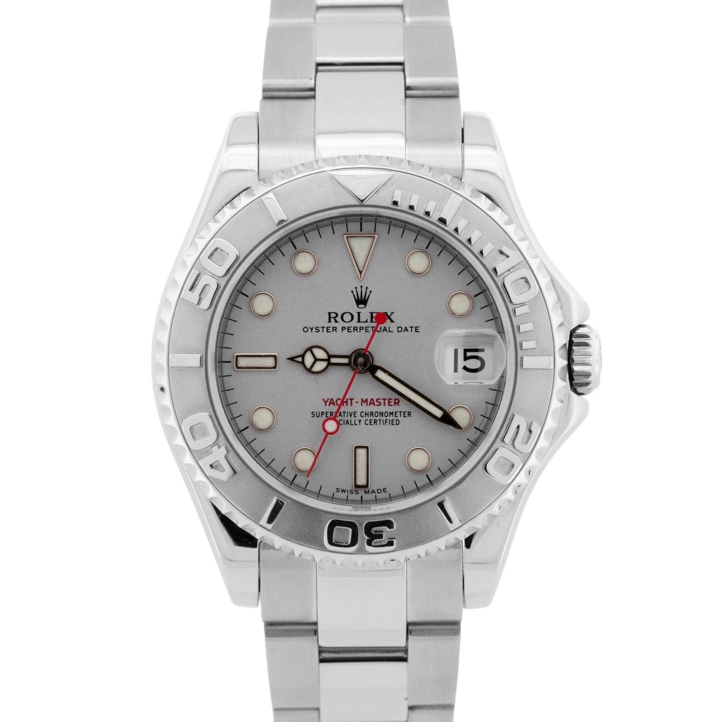 PAPERS Rolex Yacht-Master Mid-Size Platinum Stainless 35mm 168622 Watch BOX