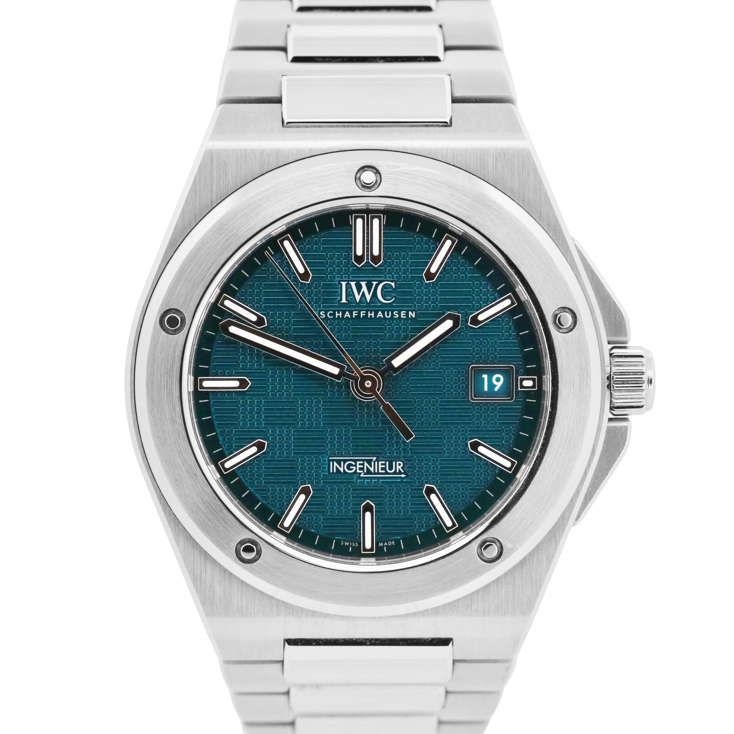 UNPOLISHED 2024 PAPERS IWC Ingenieur Stainless Steel AQUA Teal 40mm IW328903 BOX