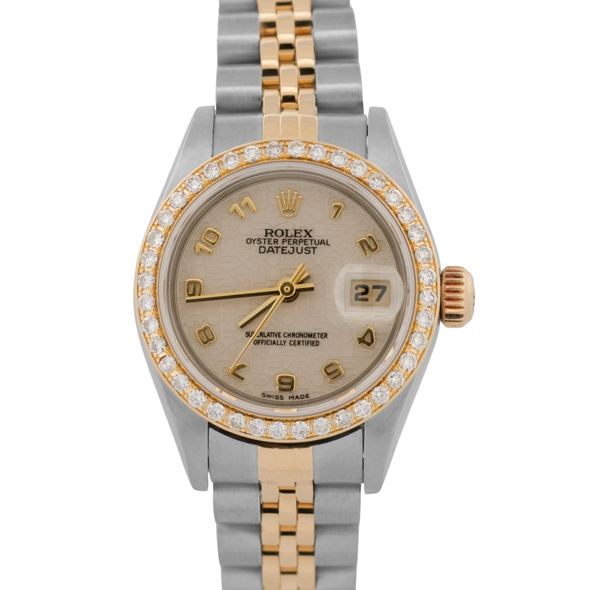 Ladies Rolex DateJust 79163 Ivory Computer Arabic Diamond 18K Steel Jubilee 26mm