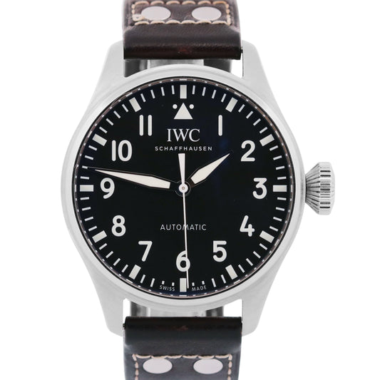 2021 PAPERS IWC Big Pilot 43 BLACK Stainless Steel 43mm Leather IW329301 BOX