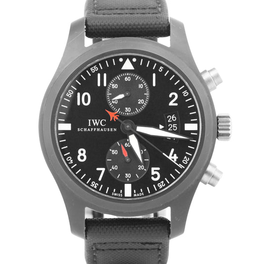 PAPERS IWC Pilots Watch Chronograph TOP GUN Black Ceramic 46mm IW388001 BOX